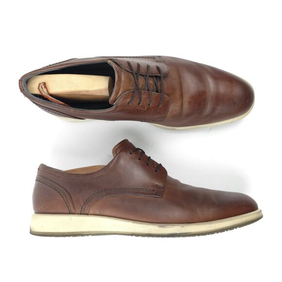 ECCO Jared Leather Oxford Casual Dress Shoe Brown Old Money Quiet Luxury Minimal - Picture 4 of 10